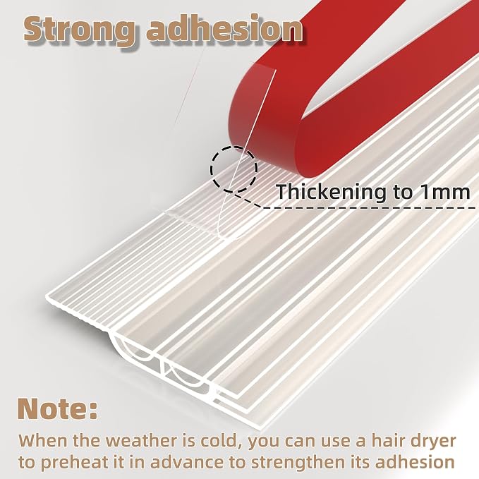 KNEELISA 39" Transparent Under Door Draft Stopper Interior - Image 3