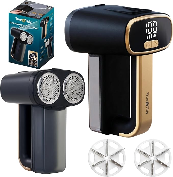 True & Tidy Dual Head Fabric Shaver & Couch Fuzz Remover, Type-C Chargeable by TrueTidy