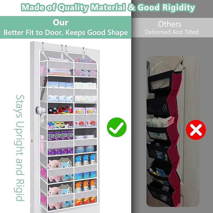 Heavy Duty Over The Door Organizer 6 Tiers, Extra Large Behind Door Storage of - Image 6