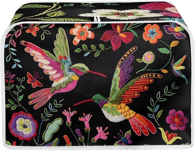 Hummingbird Print Toaster Cover 2 Slice Universal Size Kitchen Appliance Cover Dust Fingerprint Protection Kitchen Home Decor