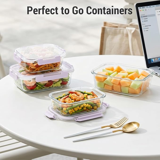 10 Sets 36 oz & 12 oz Glass Food Storage Containers - Image 7