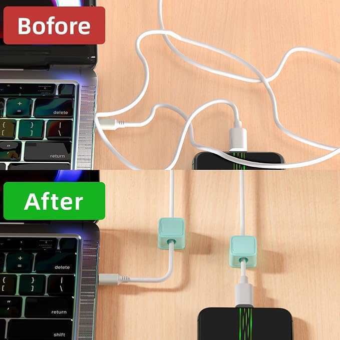 8 Pack Cord Organizer, Magnetic Cable Clips, Under Desk Management, Strong - Image 8