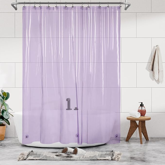 Barossa Design Clear Lavender Long Shower Curtain Liner 78" Height by BarossaDesign