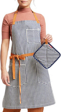 hedley & bennett Essential Apron - Heavy-Duty Denim Kitchen Apron with Pockets & Towel Loop - Professional Chef Workwear for Cooking & Grilling - Palm