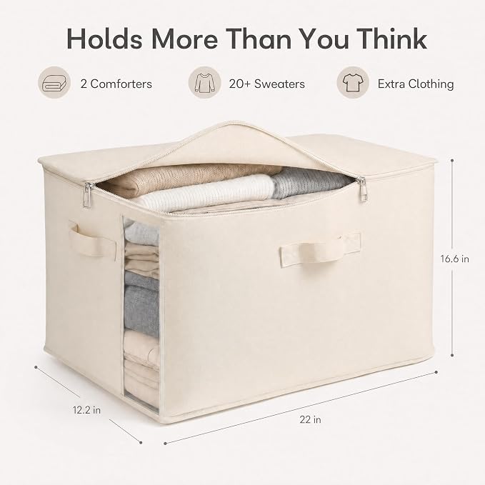 4 Pack Canvas Comforter Storage Bags - Image 7