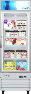 KoolMore 27 in. Commercial One Glass Door Display Upright Freezer Merchandiser in White 13 Cu. Ft. (MDF-1GD-13C-WH)