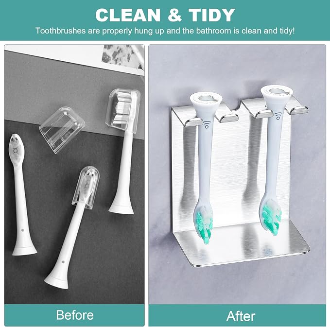 Electric Toothbrush Head Holder, Tooth Brushing Holder, Wall Mounted Toothbrush - Image 6