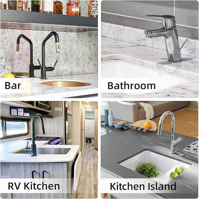 LOPNUR Cuttable Faucet Mat for Kitchen Sink, Long 24x5.5 Inch, 0.8-2.4 Inch - Image 6