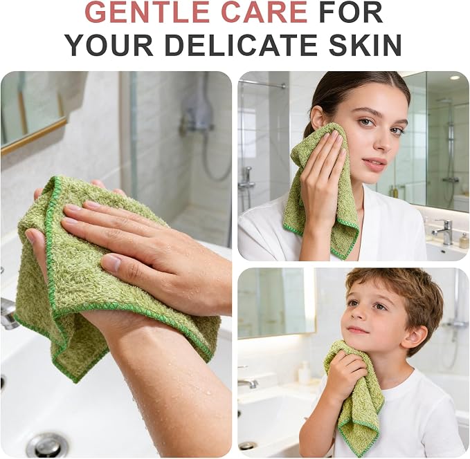 10 Pack Premium Washcloths, Highly Absorbent and Super Soft Face Towels | - Image 5