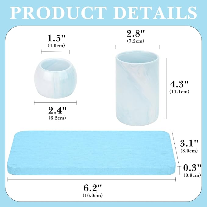 Ceramic Toothbrush Holder & Toothbrush Cup - Image 2