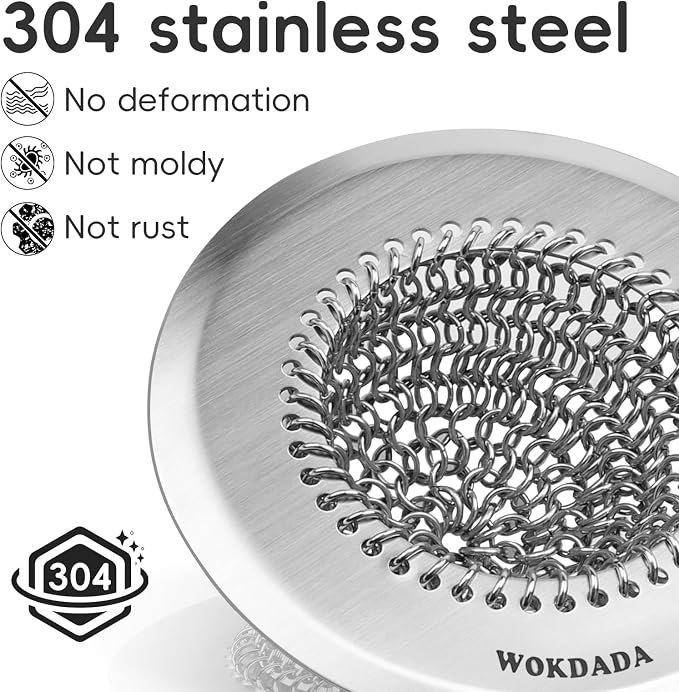 4 Pack Kitchen Sink Drain Strainer, Patented Reversible Chain Mesh Basket - Image 8