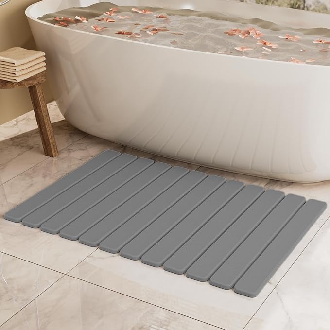 Large Stone Bath Mat 31.5 x 19.7in, Diatomaceous Earth Mat by SummerKiss