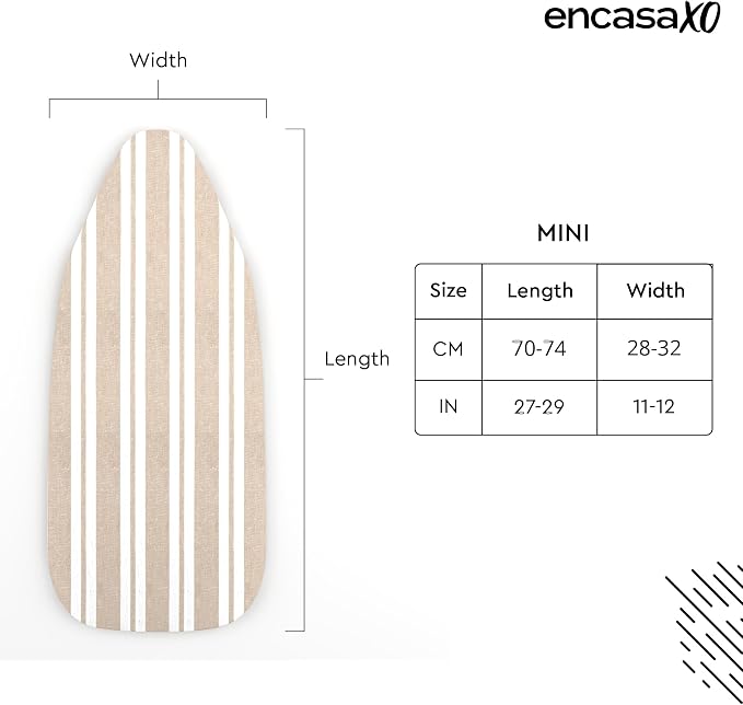 Encasa XO Ironing Board Cover and Pad, Thick Felt 28"x12" - Image 2