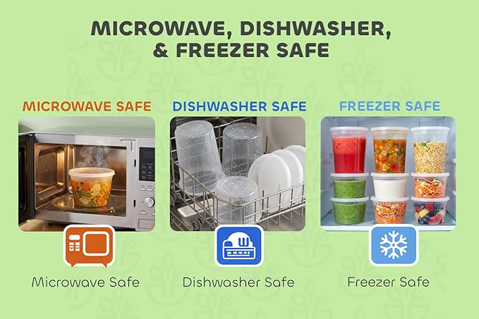 48 Sets Plastic Deli Containers - 16oz Pint & 32oz Quart | Leak Proof - Image 6