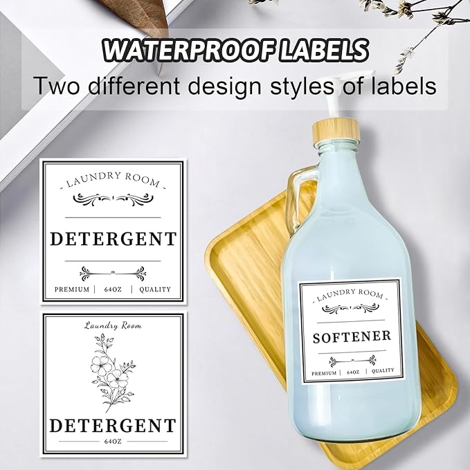 2 Pcs Glass Laundry Detergent Dispenser Bottle, 64 oz - Image 3