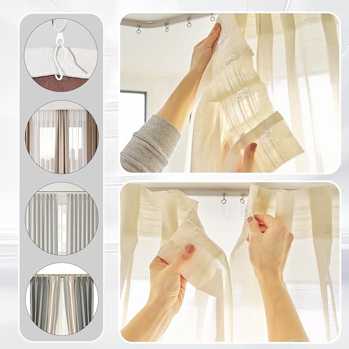 Curtain Hooks 100 pcs 1.2 inch Metal Drapery Pin Hooks - Image 5