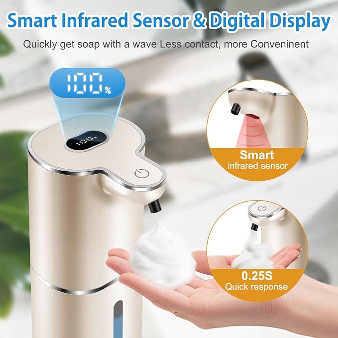 Automatic Foaming Soap Dispenser Digital Display, 6-Level Foam Adjustable | - Image 2