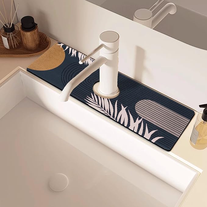 Sink Faucet Absorbing Mat, 2 Pack Drying Mat Around Faucet Sink Splash Guard - Image 7