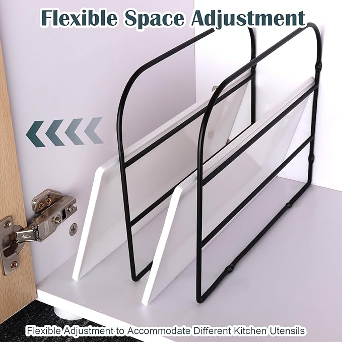 4 Pack Base Cabinet Tray Dividers 12x9 Inches Black Metal Sheet Rack Organizer Bakeware Container for Wall Base Kitchen Cabinets (4)