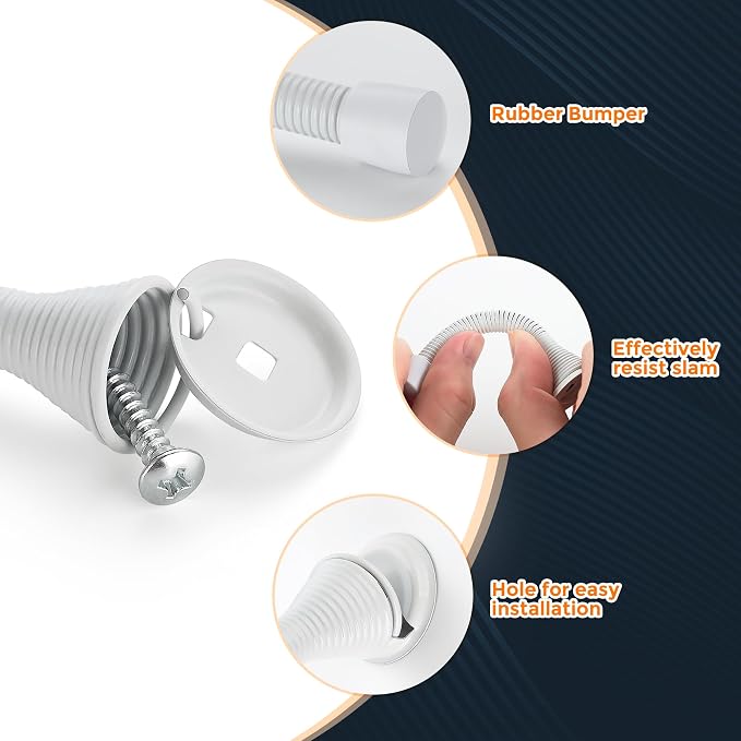 Ravinte Door Stoppers, 18 Pack White Spring Door Stops - Image 3