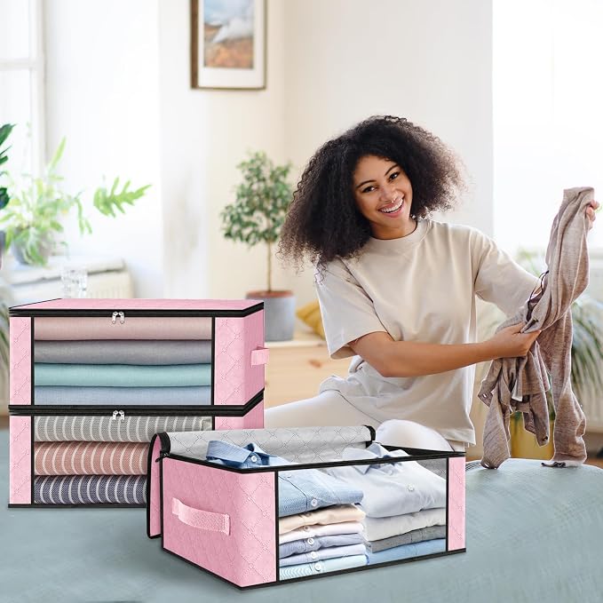 HomeHacks 6-Pack Clothes Organizer Storage Bags, 35L Storage Bins, Reinforced - Image 7