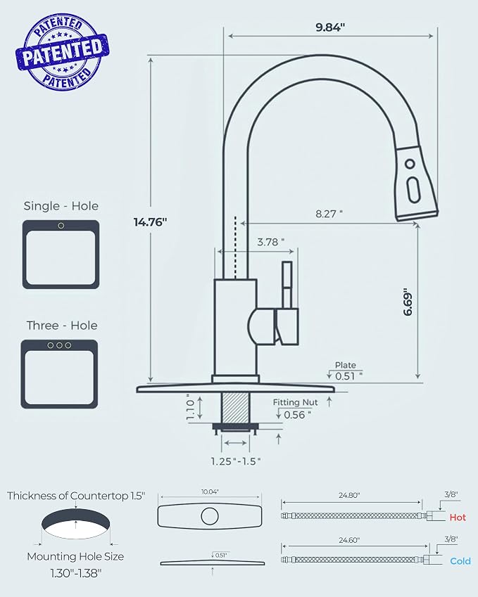 FORIOUS Black Kitchen Faucet - Image 6