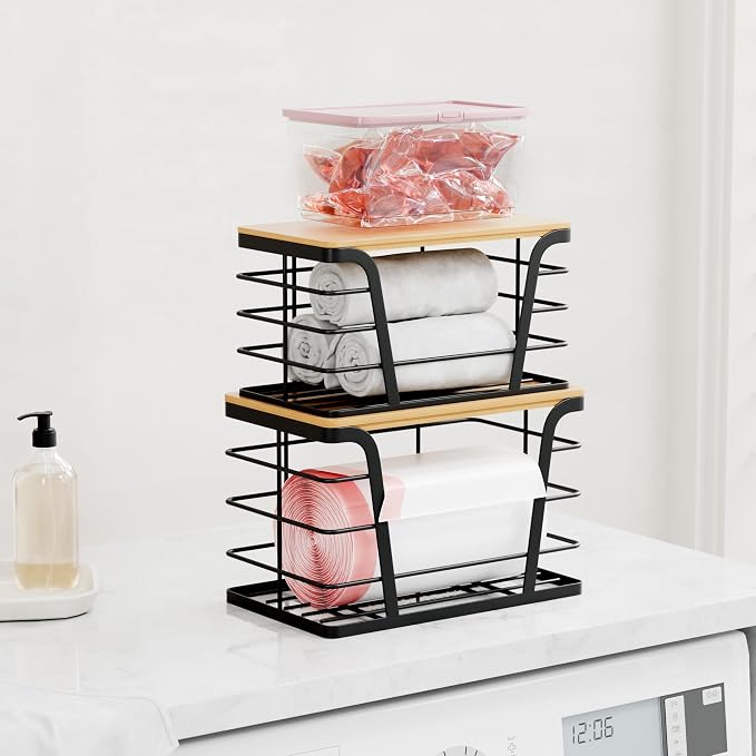 TIDIIABODE 2 Pack Stackable Storage Laundry Kitchen Organizers, Wall Mount - Image 6
