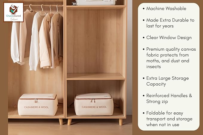100% Cotton Cashmere & Wool Storage Bag – Breathable Sweater Storage Bag - Image 7