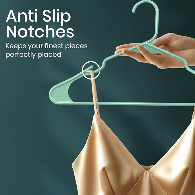 Utopia Home Plastic Hangers 50 Pack – Space Saving Clothes Hanger Aqua | - Image 3