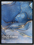 15x20 Picture Frame, Black Frame for 15 x 20 Inch Picture Poster Photo, Light Weight and High Transparent 15 by 20 Frame for Wall - 1 Pack/Black/15 x20