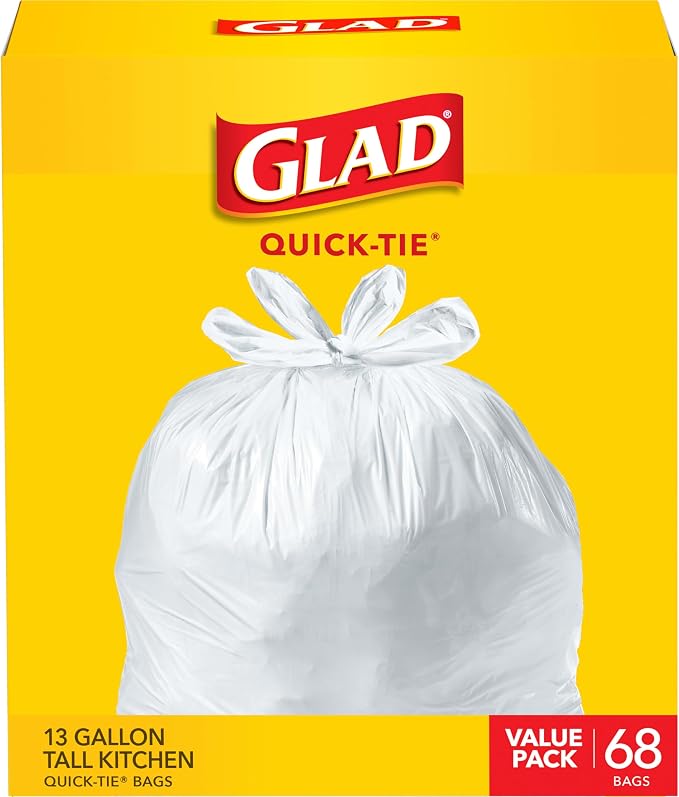 Glad Tall Kitchen Trash Bags 13 Gallon, Unscented Garbage Bags by GladTrashFoodStorage