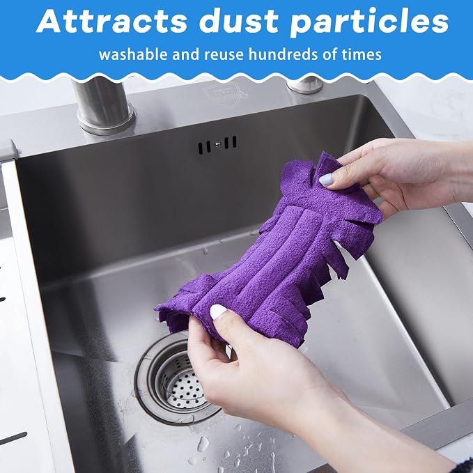 Zubebe 3 Pcs Reusable Duster Refills Fleece - Image 3