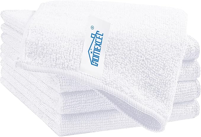 HOMEXCEL White Cleaning Rags 5 Pack, Highly Absorbent Microfiber Cleaning Cloth by HOMEXCEL