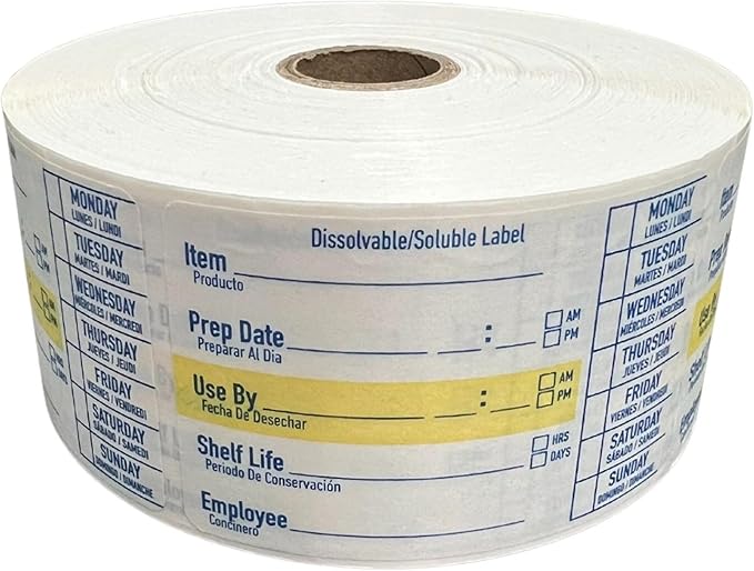 2x3 Dissolvable Food Labels, 1000 Label Stickers, Bottle Labels for Storage Bins, Sticker Labels for Food containers, (1000, Blue)