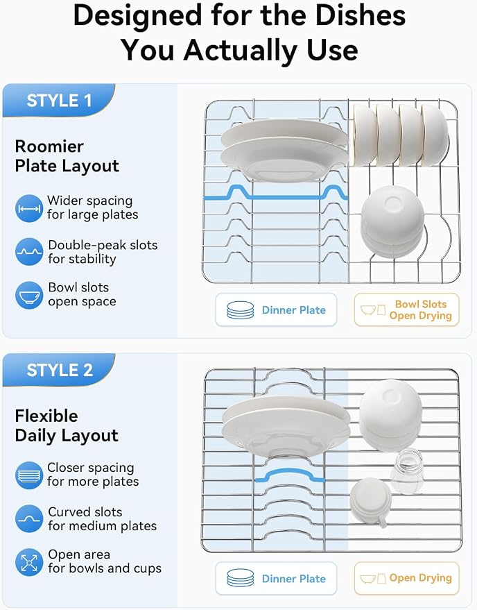 SUNLY Large Dish Drying Rack, Expandable Dish Rack - Image 7