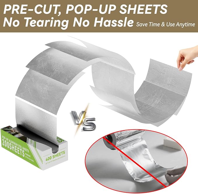 Aluminum Foil Sheets, Hot Dog or Sandwich Wrap, Food Storage, Restaurant - Image 2