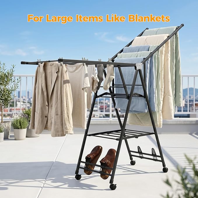 Clothes Rack, 3-Tier Drying Hanger, - Image 4