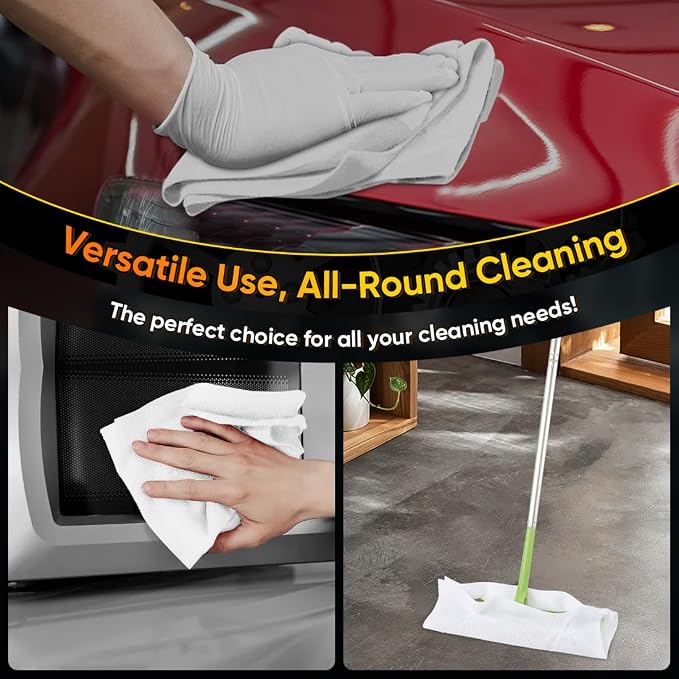 HOMEXCEL White Microfiber Cleaning Cloth 100 PK, Towels - Image 4