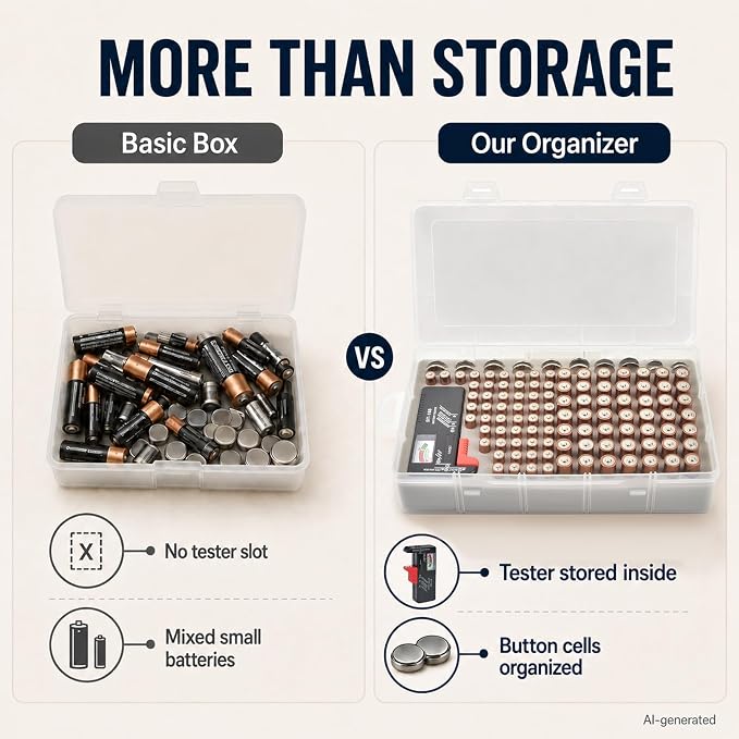 Xuerdon 120-Slot Battery Organizer Case - Image 6