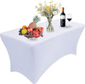 RELIANCER 1 Pack Stretch Spandex Table Covers for Rectangular Tables,6FT Elastic Fitted Tablecloth,Universal Rectangular Table Cloth Protector for Outdoor Party,Wedding,Bar,Birthday,Banquet,Events