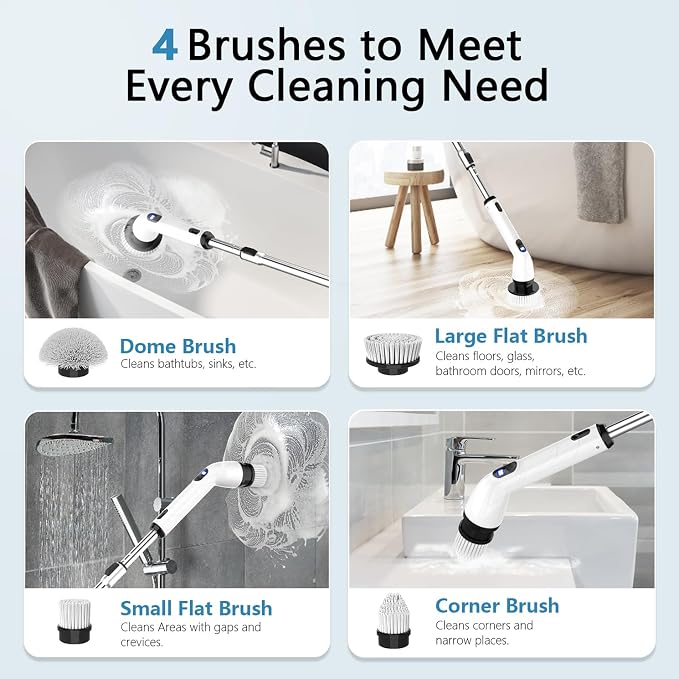 Electric Spin Scrubber, Cordless Cleaning Brush - Image 3