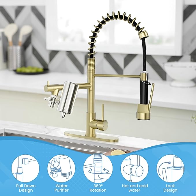 AIMADI Gold Kitchen Faucet - Image 3
