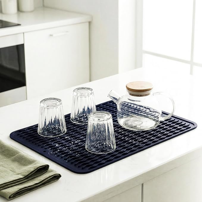 MicoYang Silicone Dish Drying Mat — Quick-Dry Ridges Counter & Sink Pad - Image 6