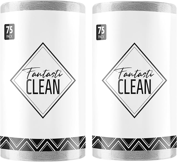 Fantasticlean Microfiber Cleaning Cloth Rolls- 150 Sheets | 12'' by 12'' by Fantasticlean