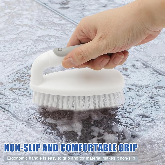 Heavy Duty Scrub Brush with Stiff Bristles 2 Pack Gray | Scrub Brushes - Image 3