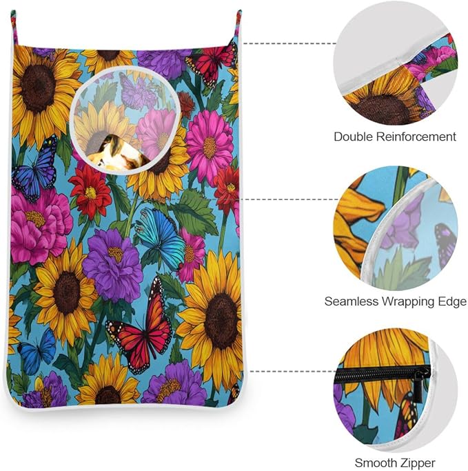 2PCS Hanging Laundry Hamper Bag Over the Door Laundry Hamper Wall Hamper Large - Image 6
