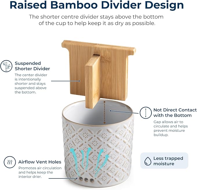 Zoeeker Toothbrush Holders, Ceramic Electric Toothbrush & Toothpaste Holder | - Image 3