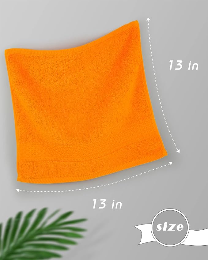 Cleanbear Washcloths Orange Face Cloths Set of 6 - Image 4
