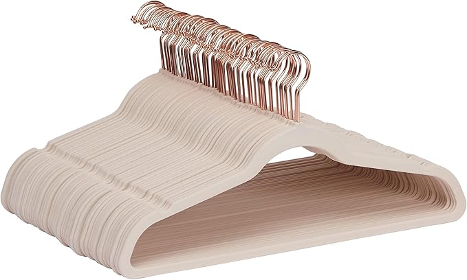 Amazon Basics Space Saving Slim Velvet Non-Slip Suit Clothes Hangers, Sturdy by AmazonBasics