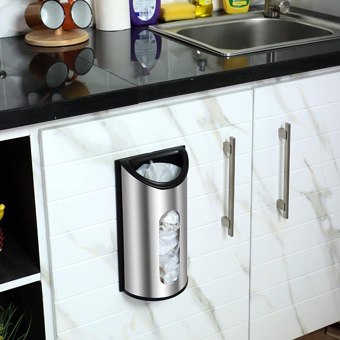 Utopia Kitchen Wall-Mounted Stainless Steel Grocery Bag Holder, Pantry or - Image 5